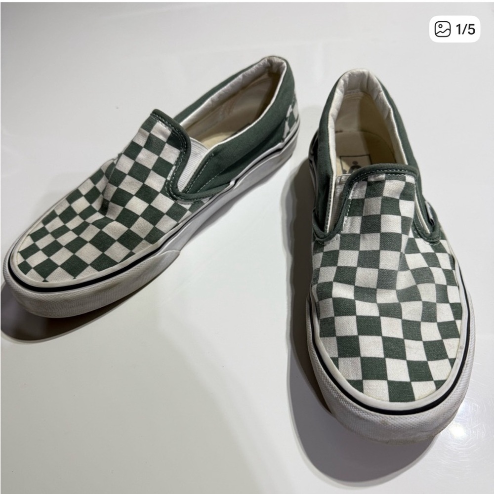 Checkered Vans Slip On 8.5